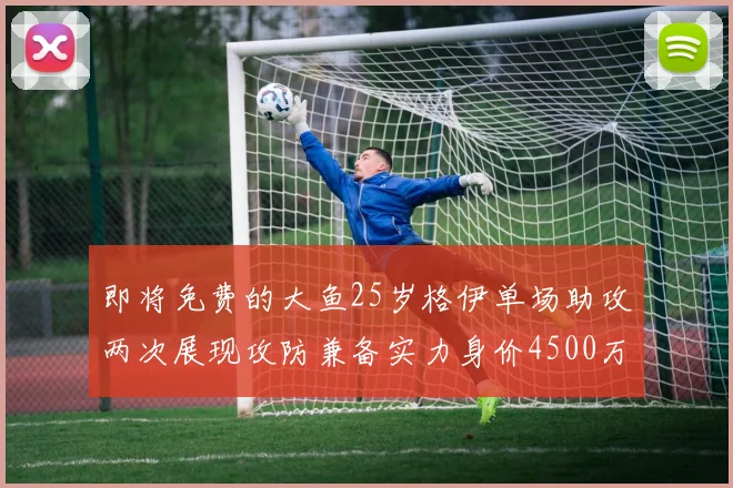 即将免费的大鱼25岁格伊单场助攻两次展现攻防兼备实力身价4500万